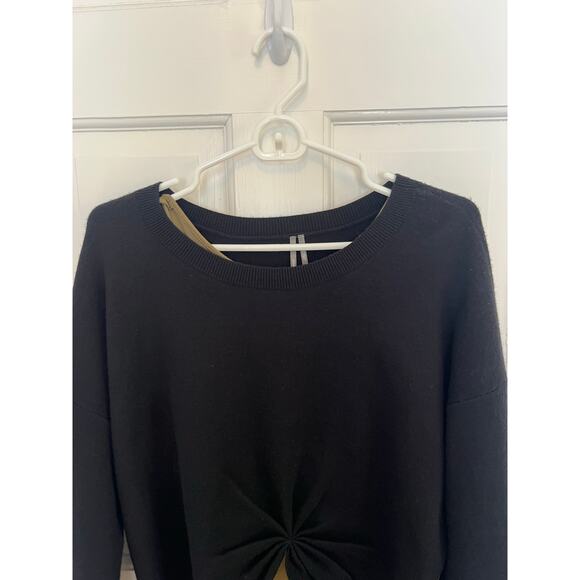 NEW Anthropologie Gemini Twofer Sweater Dress Set Green Midi Black Women's L - Picture 6 of 16